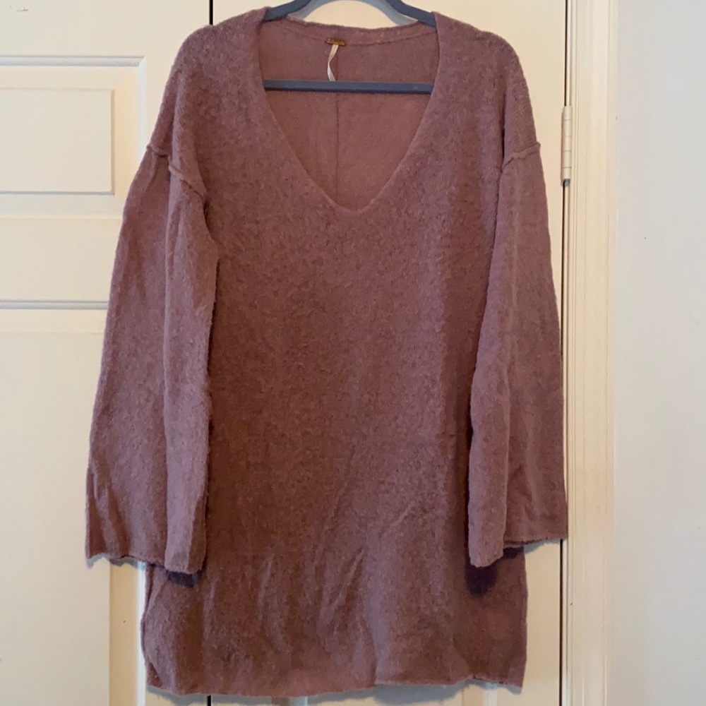 Mauve free people alpaca sweater dress / tunic - Picture 2 of 3